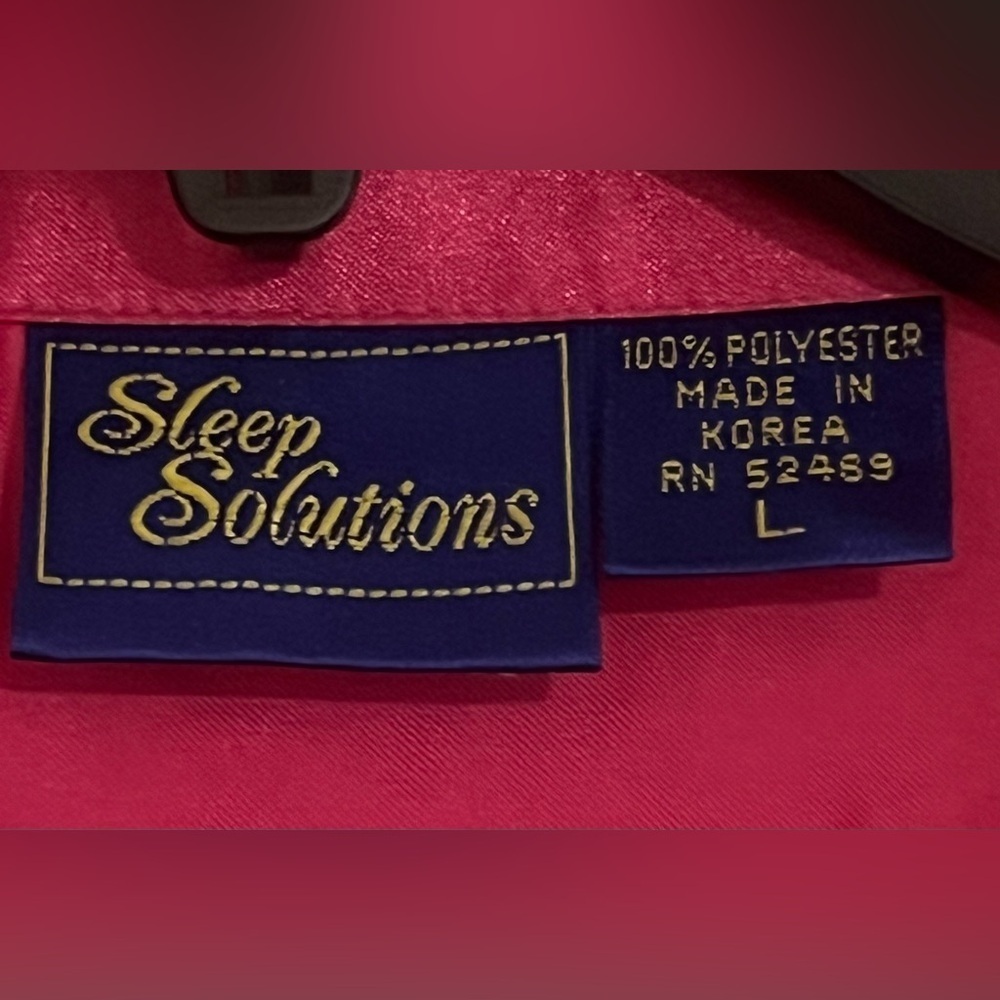 Sleep Solutions Satin Button Shirt – Size L - Picture 2 of 4